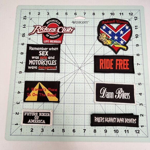 Mixed Lot of 20 Biker Motorcycle Riders Embroidered Iron On Sew On Patches - Picture 3 of 4